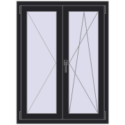 REHAU Euro 70 900x1200 мм BLACK_ULTI-MATT з двох сторін