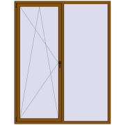 REHAU Euro 60 1800x2300 мм GOLDEN OAK з двох сторін