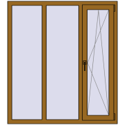 REHAU SYNEGO MD 1300x1450 мм LIGHT_OAK з двох сторін