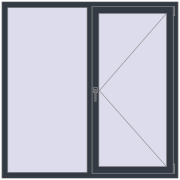 REHAU Euro 70 1500x1500 мм ANTHRACITE_GREY_STRUKTURAL з двох сторін REHAU Euro 70 1500x1500 мм ANTHRACITE_GREY_STRUKTURAL з двох сторін