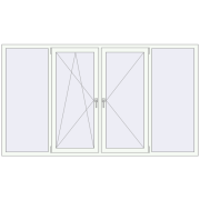 REHAU Euro 70 2520x1430 мм Білий (RAL 9016) з двох сторін