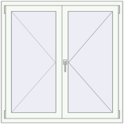 REHAU Euro 70 1200x1200 мм Білий (RAL 9016) з двох сторін