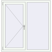 REHAU Euro 60 1300x1350 мм Білий (RAL 9016) з двох сторін